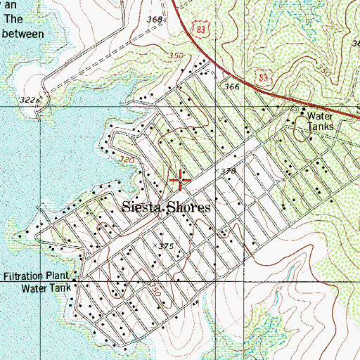 Topographic Map of Siesta Shores, TX