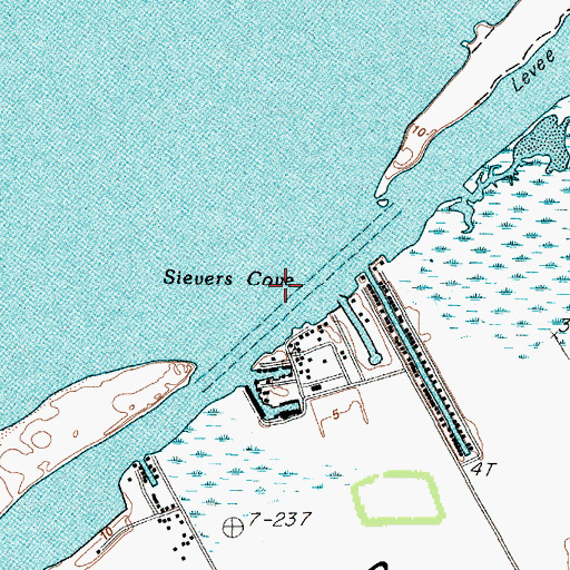 Topographic Map of Sievers Cove, TX
