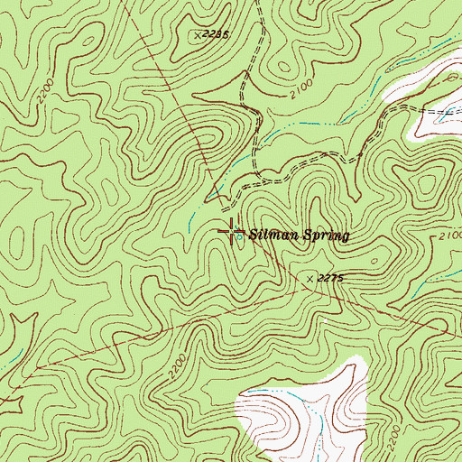 Topographic Map of Silman Spring, TX