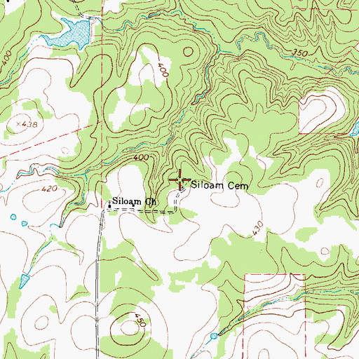 Topographic Map of Siloam Cemetery, TX