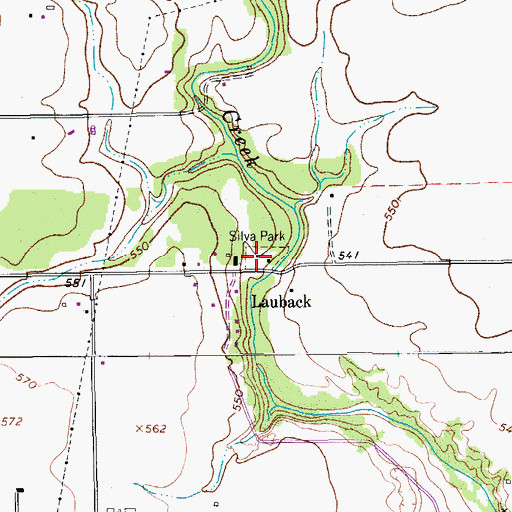 Topographic Map of Silva Park, TX
