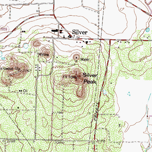 Topographic Map of Silver Peak, TX