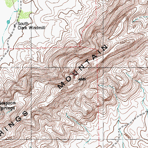 Topographic Map of Simpson Springs Mountain, TX