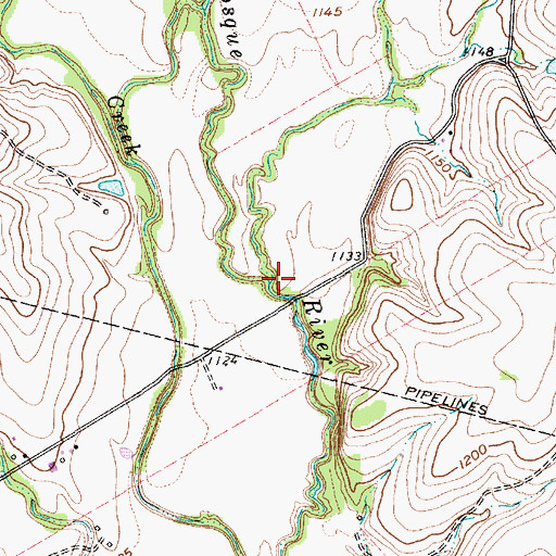 Topographic Map of Sims Creek, TX