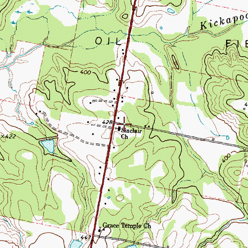 Topographic Map of Sinclair Church, TX