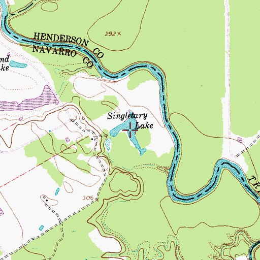 Topographic Map of Singletary Lake, TX