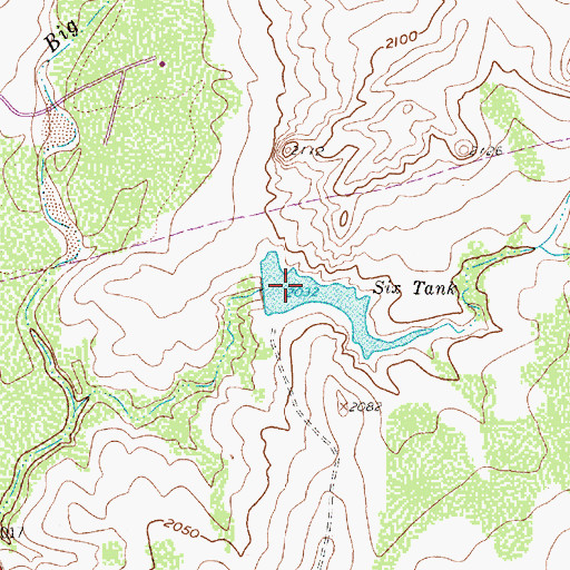 Topographic Map of Six Tank, TX