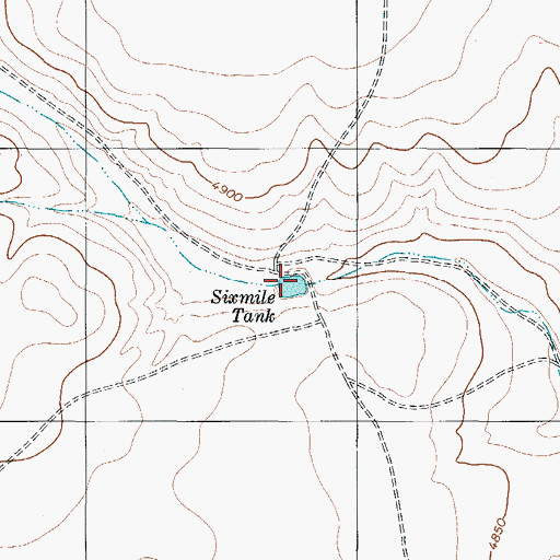 Topographic Map of Sixmile Tank, TX