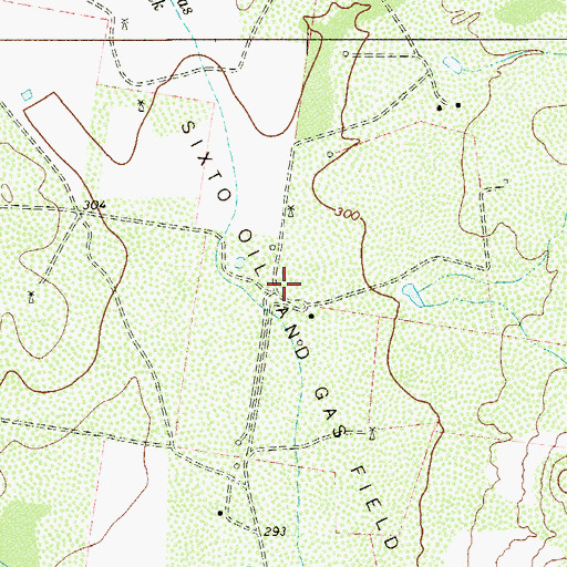 Topographic Map of Sixto Oil and Gas Field, TX