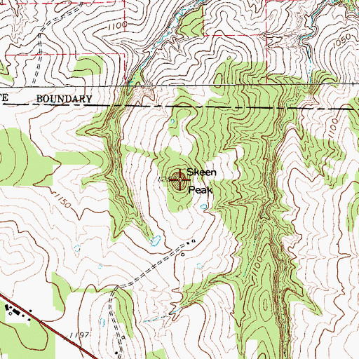 Topographic Map of Skeen Peak, TX