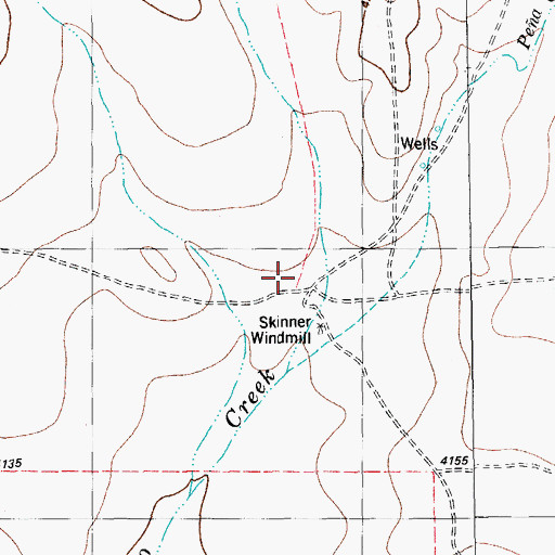 Topographic Map of Skinner Ranch, TX