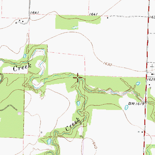 Topographic Map of Skinout Creek, TX
