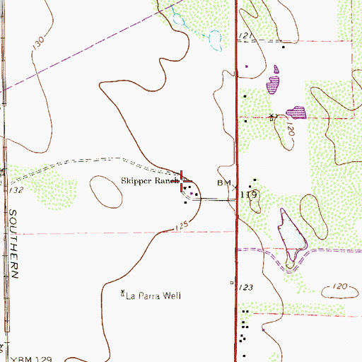 Topographic Map of Skipper Ranch, TX