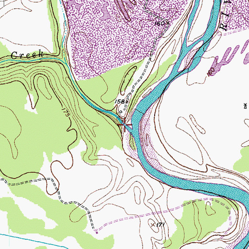 Topographic Map of Skull Creek, TX