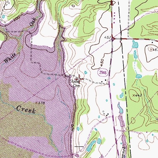 Topographic Map of Slatter Cemetery, TX