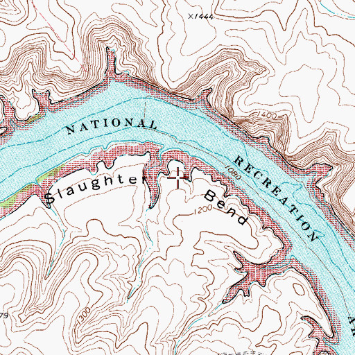 Topographic Map of Slaughter Bend, TX