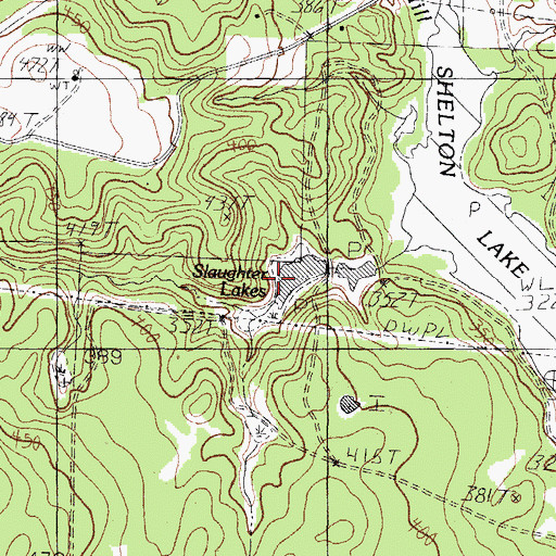 Topographic Map of Slaughter Lakes, TX
