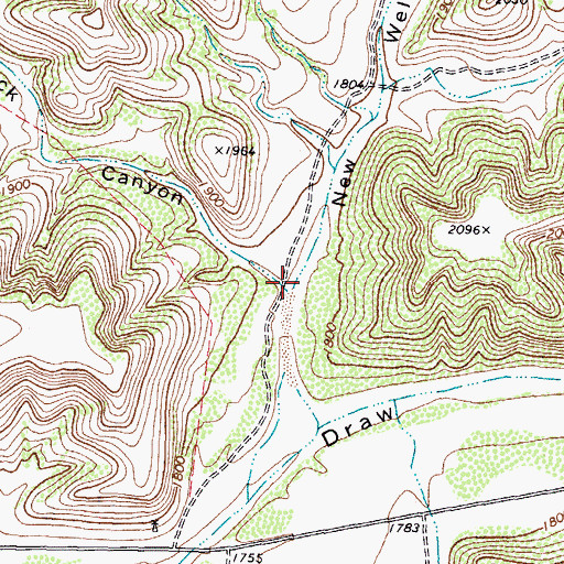 Topographic Map of Slick Rock Canyon, TX
