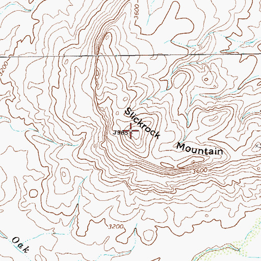 Topographic Map of Slickrock Mountain, TX