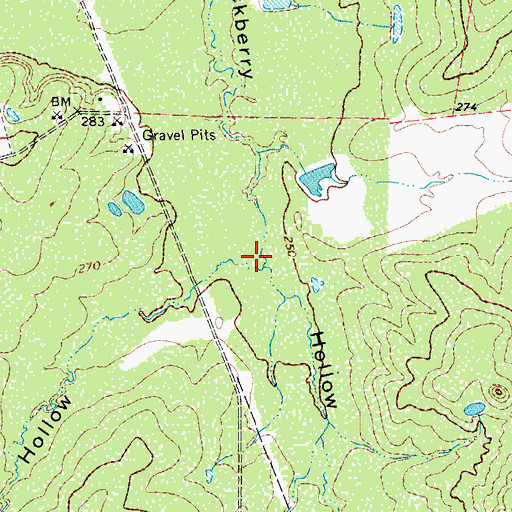 Topographic Map of Sling Hollow, TX