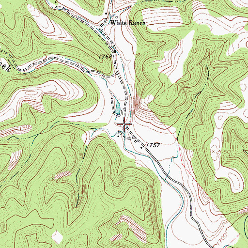 Topographic Map of Slippery Creek, TX