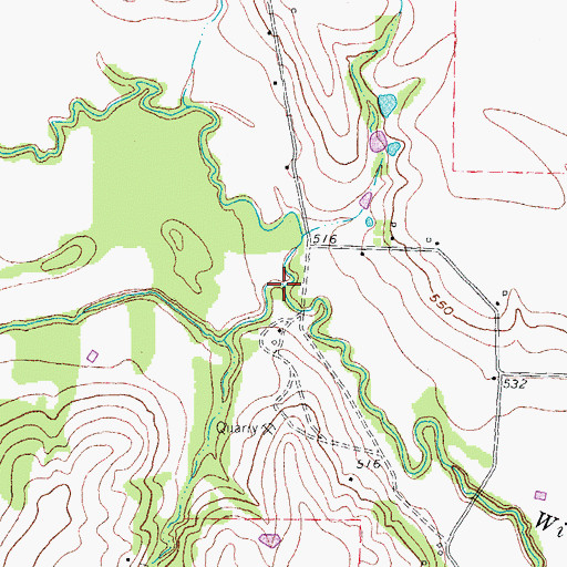 Topographic Map of Sloan Creek, TX