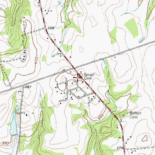 Topographic Map of Smart Cemetery, TX