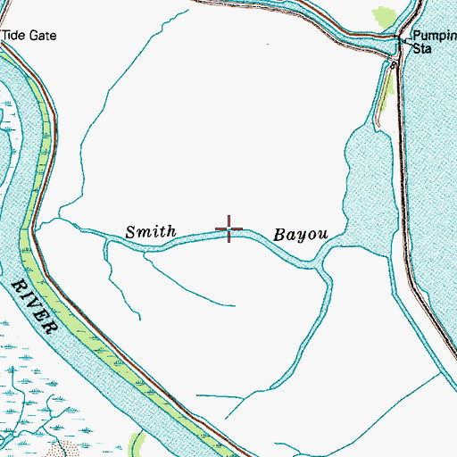 Topographic Map of Smith Bayou, TX