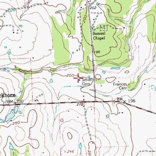 Topographic Map of Smith Cemetery, TX