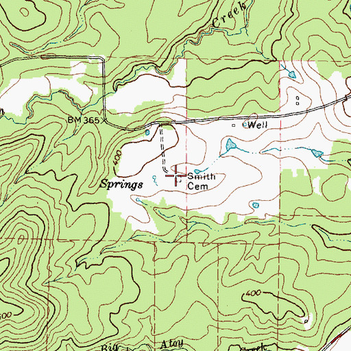 Topographic Map of Smith Cemetery, TX