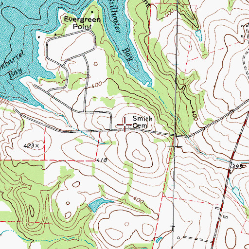 Topographic Map of Smith Cemetery, TX