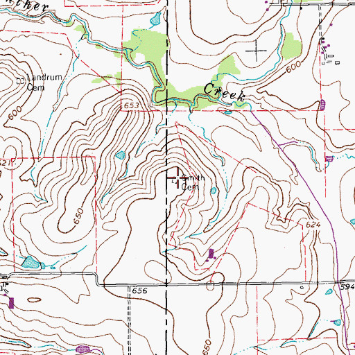 Topographic Map of Smith Cemetery, TX