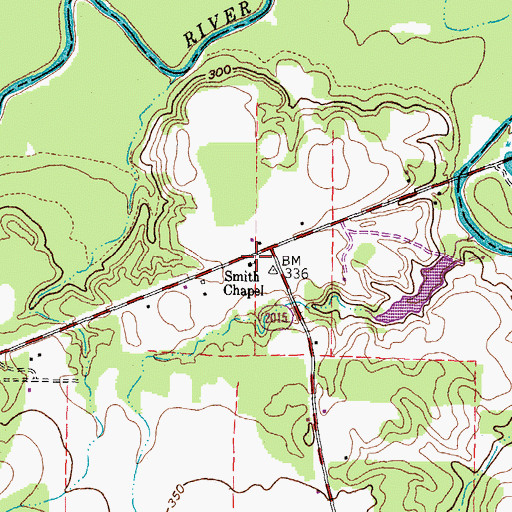 Topographic Map of Smith Chapel, TX