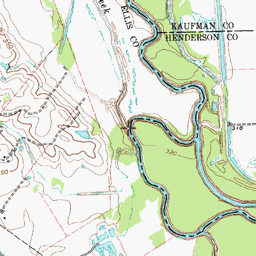 Topographic Map of Smith Creek, TX