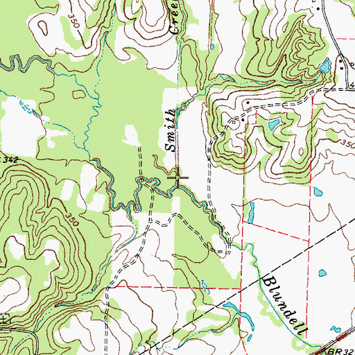 Topographic Map of Smith Creek, TX