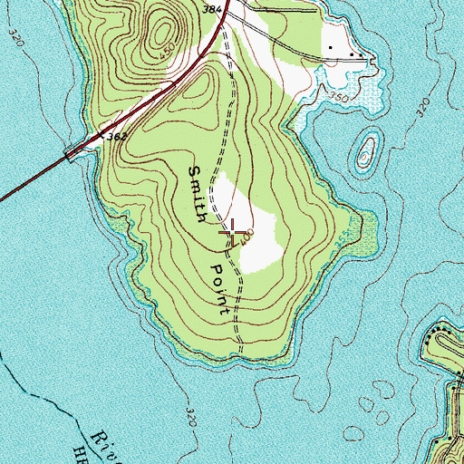 Topographic Map of Smith Point, TX