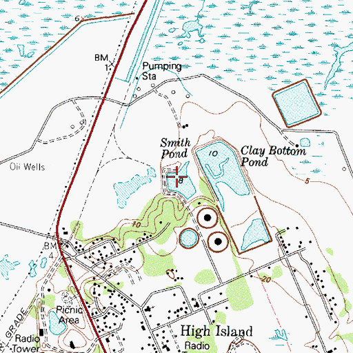 Topographic Map of Smith Pond, TX