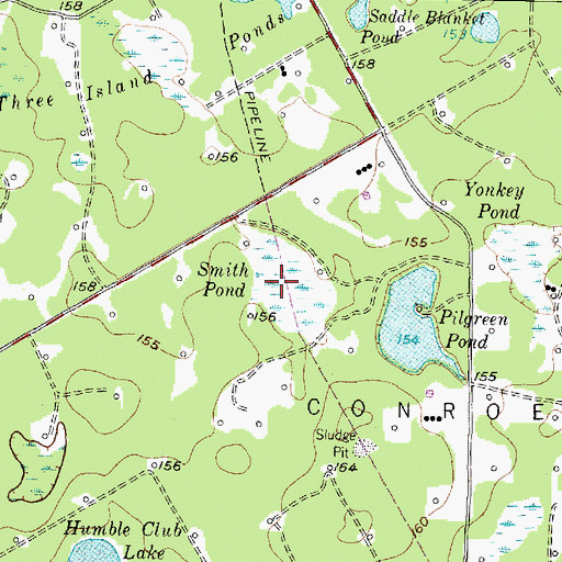 Topographic Map of Smith Pond, TX