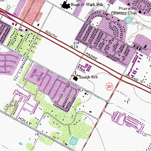 Topographic Map of Smith School, TX