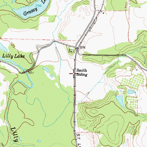 Topographic Map of Smith Siding, TX