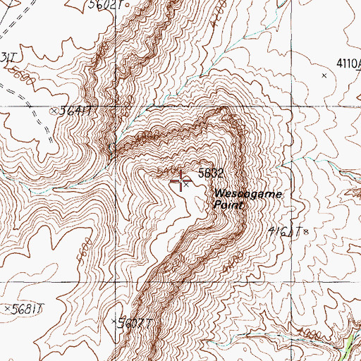 Topographic Map of Wescogame Point, AZ