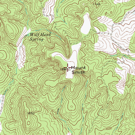 Topographic Map of Mount Smith, TX