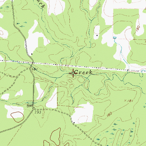 Topographic Map of Smithland Branch, TX