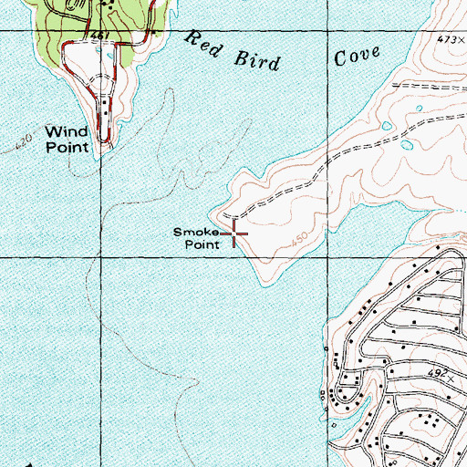 Topographic Map of Smoke Point, TX