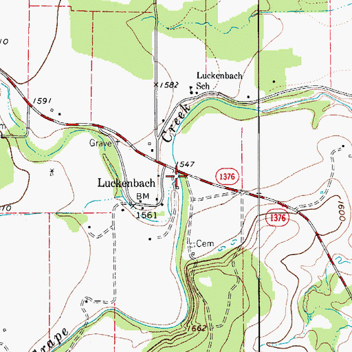 Topographic Map of Snake Creek, TX