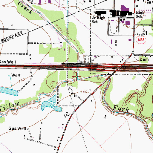 Topographic Map of Snake Creek, TX