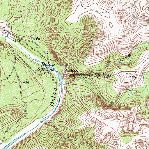 Topographic Map of Snake Springs, TX