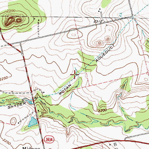 Topographic Map of Snyder Rotan Aqueduct, TX