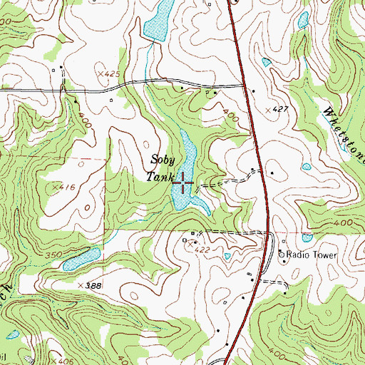 Topographic Map of Soby Tank, TX