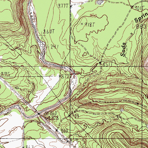 Topographic Map of Soda Springs Creek, TX